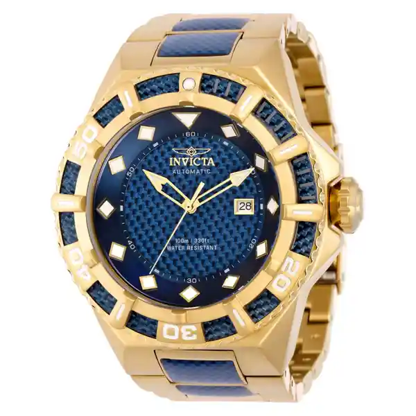 Invicta Reloj Hombres Dorado Azul 36031