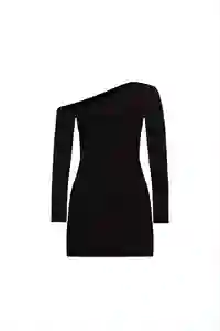 Vestido Corto Celeste Negro Talla M Mercedes Campuzano