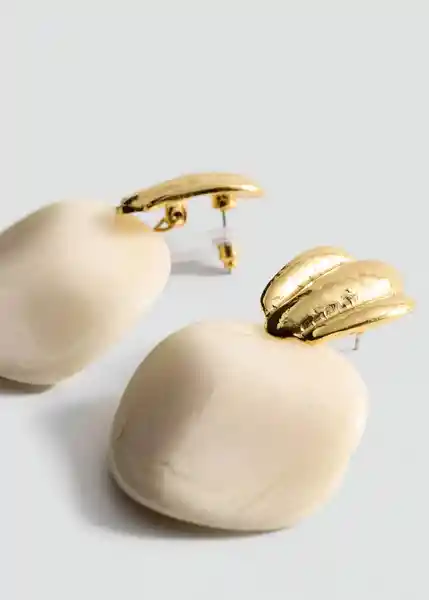 Pendientes Fina Beige Talla 99 Mujer Mango