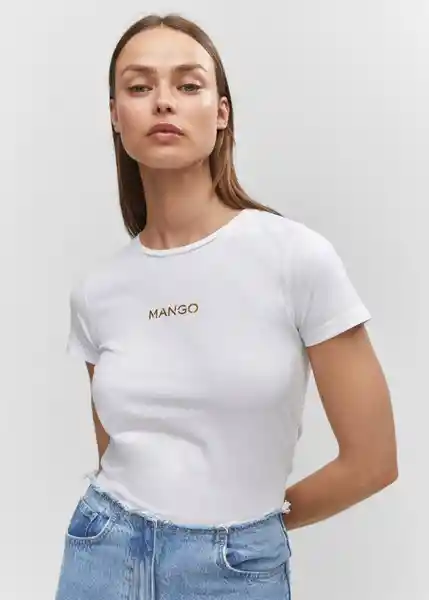 Camiseta Mangolog-H Blanco Talla M Mujer Mango