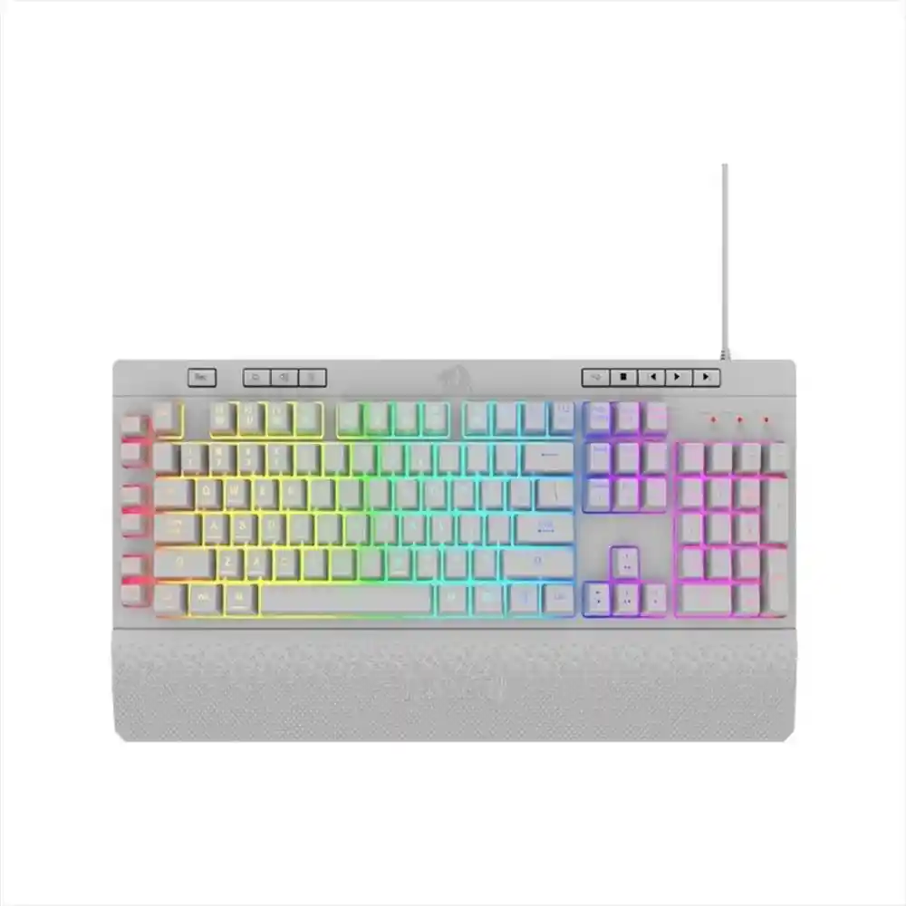 Teclado Gamer Redragon Shiva K512w Membrana Blanco Rgb