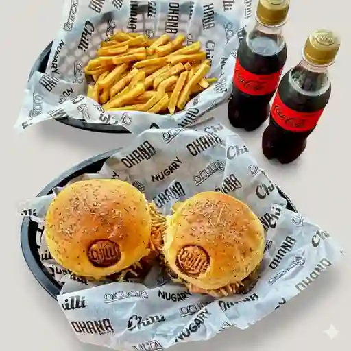 Combo compartir chicago + pap + bebidax2