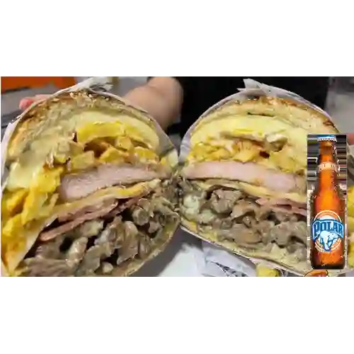 Combo Hamburguesa Lomito Chuleta + Pilsen Polar 222 ml