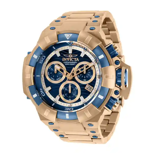 Invicta Reloj Hombre Oro Rosa Azul Inv31874