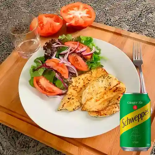 Combo de Pechuga + Schweppes Ginger Ale 350 ml