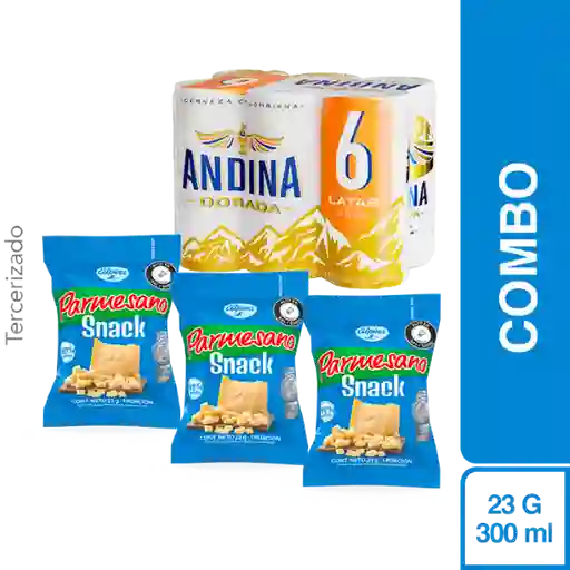 Combo Alpina Snack Queso Parmesano Deshidratado + Andina