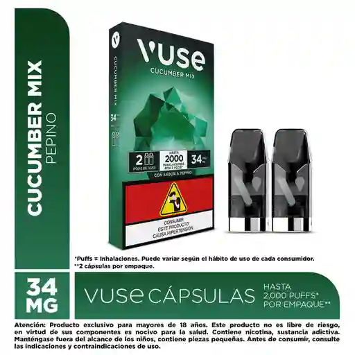 Vuse Go Líquido Para Vaporizador Pods Cucumber Fizz (34 mg)