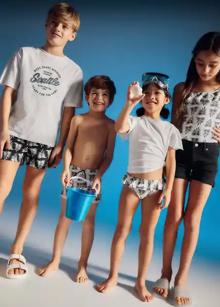 Short Bañador Balibb Blanco Talla 53 Niños Mango