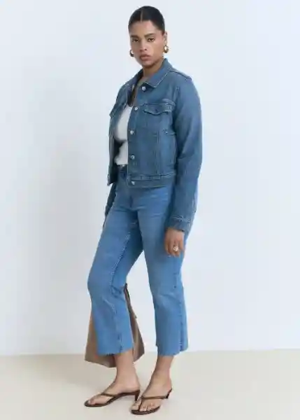Chaqueta Cazadora Newvicky Tejano Medio Talla M Mujer Mango