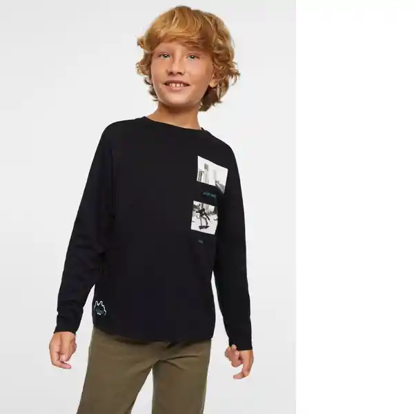 Camiseta Urbanpic Negro Talla 10 Niños Mango