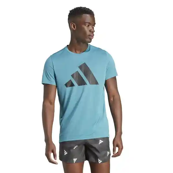 Adidas Camiseta Run it Bos Tee Para Hombre Azul Talla M