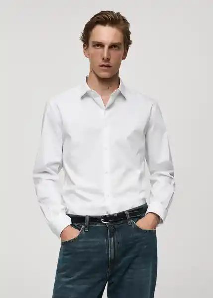 Camisa Play Blanco Talla XXL Hombre Mango