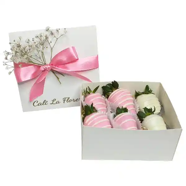 Caja 6 Fresas Rosadas