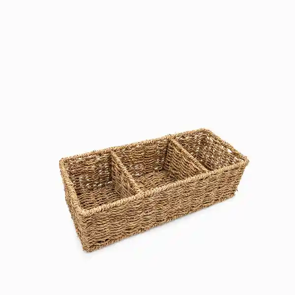 Canasta en Fibra Natural 3 Divisiones Ambiente Gourmet