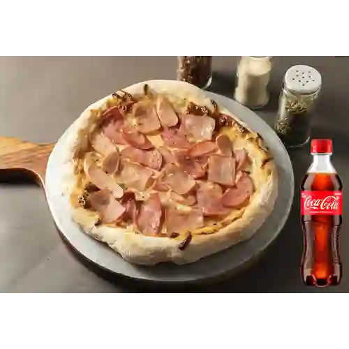 Promo Pizza Club Cuatro Carnes +Cocacola Org 400ml