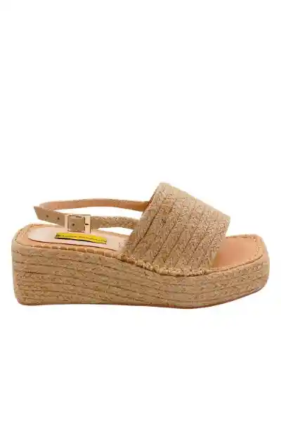 Sandalias Plataforma Stella Beige 36 Mercedes Campuzano