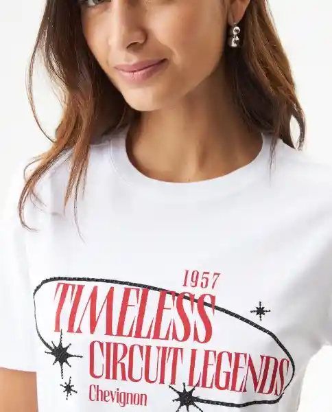Camiseta Graphic Femenino Blanco 0 Claro Talla S Chevignon