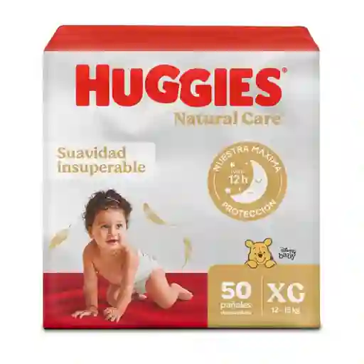 Pañales Huggies Natural Care Etapa 4/XG Suavidad 50 Und