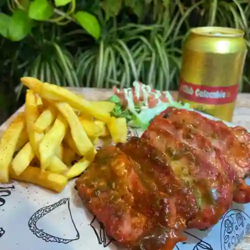 Costillas Bbq con Papas