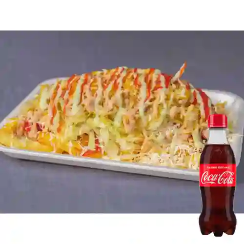 Salchipapa Sencilla Quillera +Cocacola Org 250ml