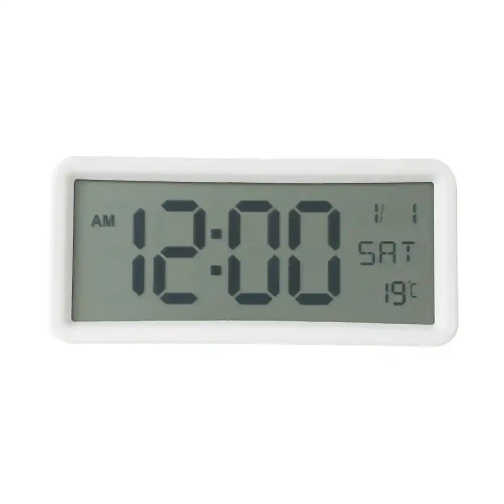 Reloj Despertador Electrónico de Pantalla Grande Blanco Miniso