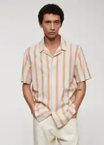 Camisa Phuket-H Naranja Talla M Hombre Mango
