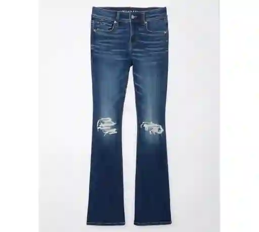 Jean Kick Boot Mujer en Color Azul Talla 6 LONG American Eagle