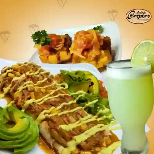 Crepe Cerdo Mechado en Combo