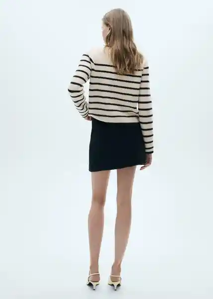 Chaqueta Cazadora Tricot Manuela Crudo Talla L Mujer Mango