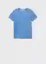 Camiseta Lenu Celeste Talla S Mujer Mango