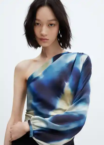 Blusa Vega-W Azul Noche Talla L Mujer Mango