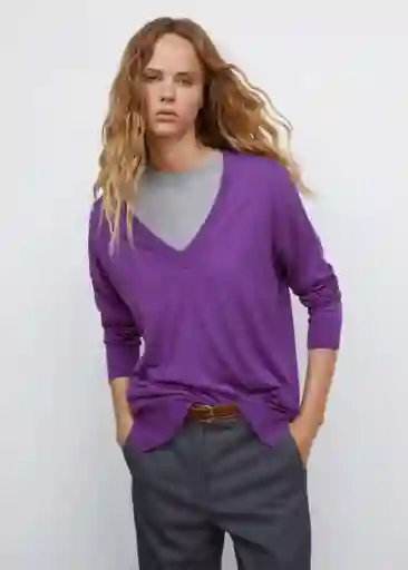 Jersey Lombia Morado Talla M Mujer Mango