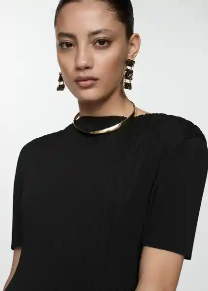 Top Verona-a Negro Talla L Mujer Mango