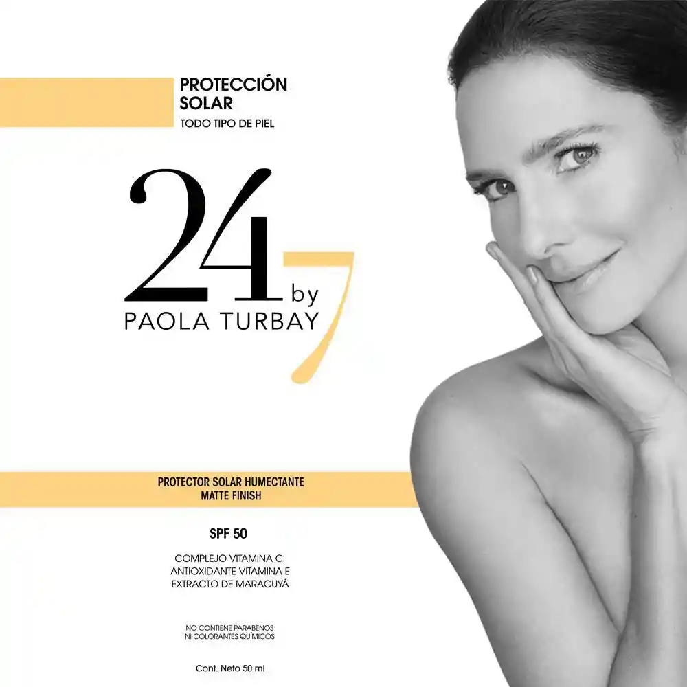 24-7 By Paola Turbay Protector Solar Humectante Spf 50+