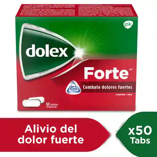 Dolex Forte NF Alivio del dolor fuerte, Rápida absorción. x 50 Tabs