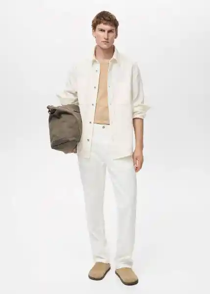 Sobrecamisa Jay Offwhite Talla M Hombre Mango