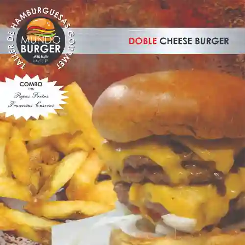Doble Cheese Burger + Papas Fritas