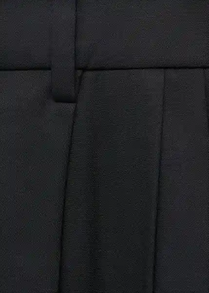 Pantalón Mili Negro Talla 38 Mujer Mango