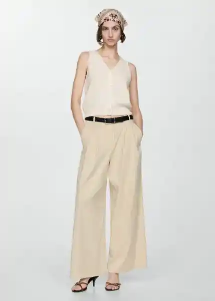 Chaleco Medusa Off White Talla 18 Mujer Mango