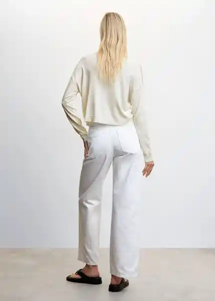 Jersey Crayon2 Blanco Talla M Mujer Mango