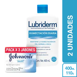 Combo Lubriderm Humectacion Diaria 400 mL + Jabon Original