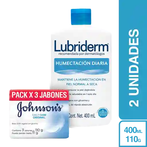 Combo Lubriderm Humectacion Diaria 400 mL + Jabon Original