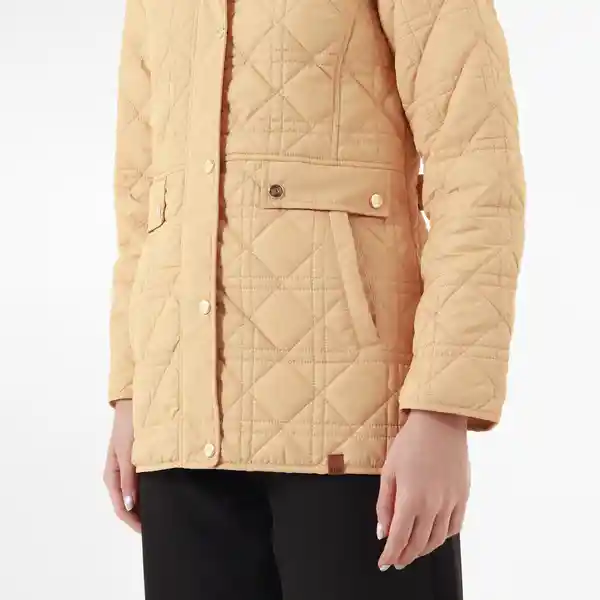 Chaqueta Cuello Alto Manga Larga Café Talla S 725569