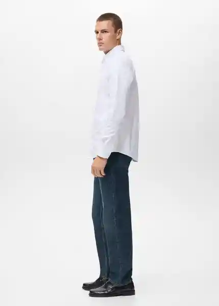 Camisa Oxford Blanco Talla XL Hombre Mango