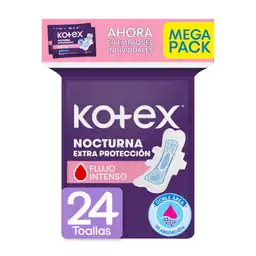 Toallas Femeninas Kotex Nocturna 24 Unidades