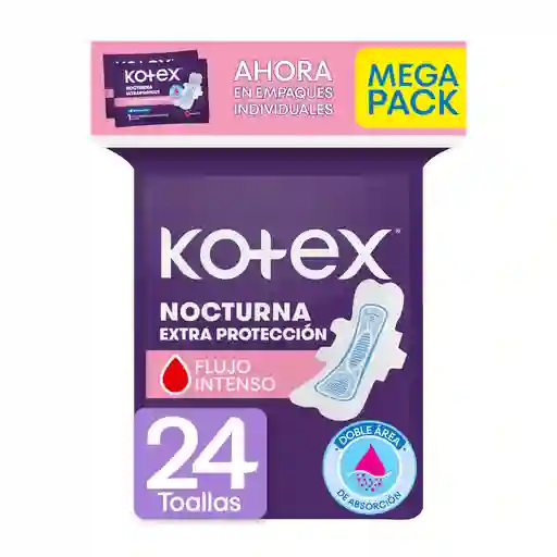 Toallas Femeninas Kotex Nocturna 24 Unidades