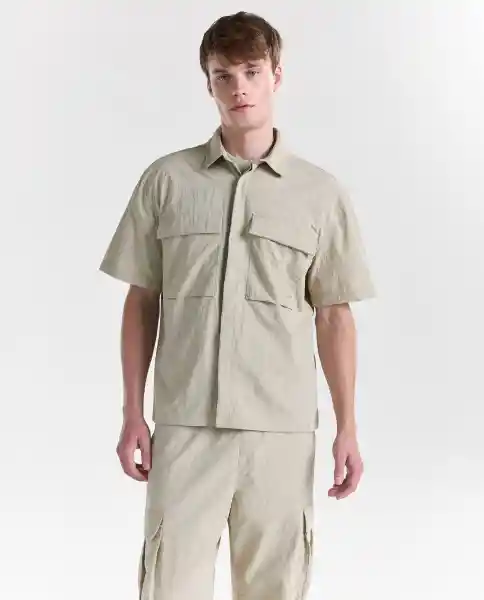 Camisa Hombre Caqui Talla S 819G006_CAQ150513 Americanino