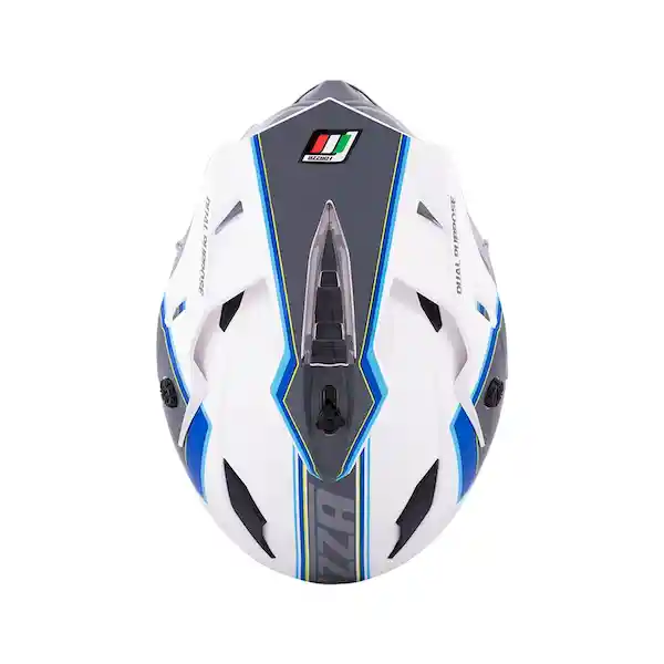 Forzza Casco Doble Propósito Gris Blanco Azul ZZ120 Talla L