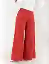 pantalon con bota ancha rojo granate oscuro talla 4 mujer Naf-Naf