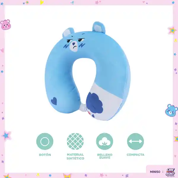 Almohada de Viaje en Forma de u Colección Care Bears Azul Miniso